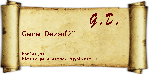 Gara Dezső névjegykártya