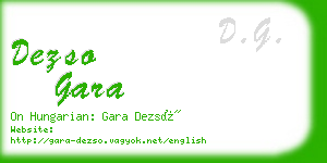 dezso gara business card